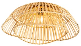 Keleti mennyezeti lámpa fekete természetes bambusszal 62 cm - Pua