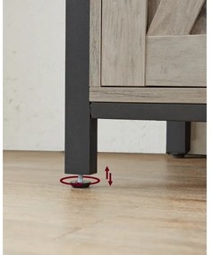 FIRA tolóajtós komód, taupe/fekete színben