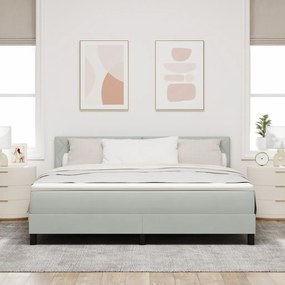 Boxspring Ágy Mattal és LED Fénnyel Szürke 180x200 cm Bársonyos
