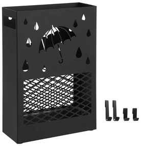 RAIN fém esernyőtartó, 28x12x41cm, fekete SongmicsHome