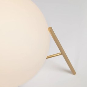 Fehér-aranyszínű asztali lámpa üveg búrával (magasság 22 cm) Seina – Kave Home