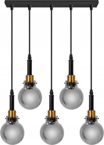 Függő Lámpa Üveg Fekete Modern Arany