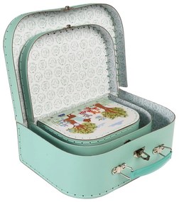 Karton játéktároló doboz szett 3 db-os 21x28x8 cm Woodland Friends – Rex London