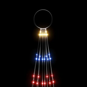 karácsonyfa zászlórúdon 310 színes LED-del 300 cm
