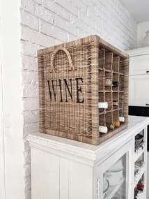 Rusztikus rattan bortartó állvány Hampton Borosüveg állvány Rattan