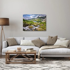 Üveg kép - Kilátás a Rila hegyre (70x50 cm)