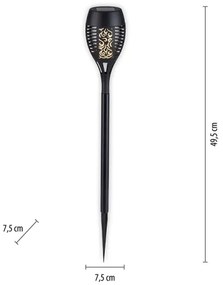 JUST LIGHT. 19106-18-3 - 3x LED napelemes lámpa FACKEL LED/0,24W/1,2V fekete