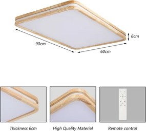 Brilagi - LED dimmelhető lámpatest MOLINA SQUARE LED/128W/230V tölgy 90x60 cm + távirányító