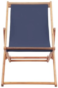 Kék összecsukható szövetkárpitos, favázas strandszék