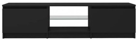 fekete TV-szekrény LED lámpákkal 140 x 40 x 35,5 cm