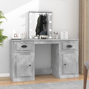 betonszürke fésülködőasztal LED-del 130 x 50 x 132,5 cm