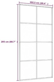 fekete ESG üveg és alumínium tolóajtó 102,5 x 205 cm
