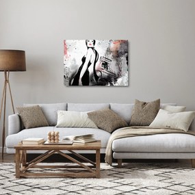 Kép - A hölgy és az Eiffel-torony (üvegen) (70x50 cm)