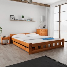 Naomi magasított ágy 180x200 cm, égerfa Ágyrács: Lamellás ágyrács, Matrac: Deluxe 10 cm matrac