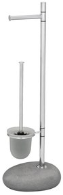 WENKO 19494100 - WC-kefe PEBBLE STONE 23,5x70 cm fényes. króm/szürke/szatén