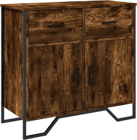 vidaXL füstös tölgy színű szerelt fa tálalószekrény 79,5x35,5x74,5 cm