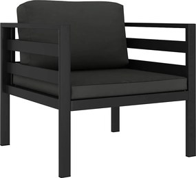 vidaXL egyszemélyes antracitszürke alumínium kanapészék párnával