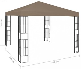 tópszínű pavilon 3 x 3 m
