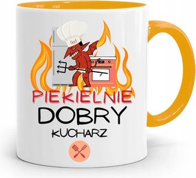 Sárga Bögre Pokolian Jó Szakácsnak, fényképes nyomattal