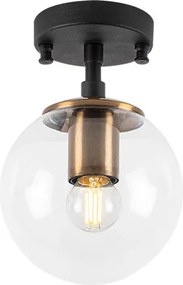 Atmaca 10205 fekete-antik fém-üveg függőlámpa, Ø15 cm
