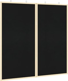 vidaXL Hirdetőtábla Fekete 80 x 80 x 1.4 cm Tömör fenyőfa