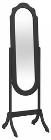 Fekete szerelt fa szabadon álló tükör 45,5 x 47,5 x 160 cm