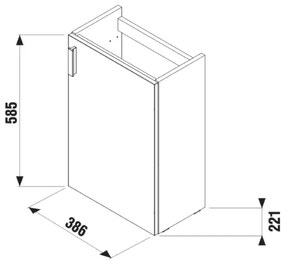 JIKA H45J5111753001 - PETIT fürdőszobai szekrény mosdóval, 58,5x38,6 cm, fehér