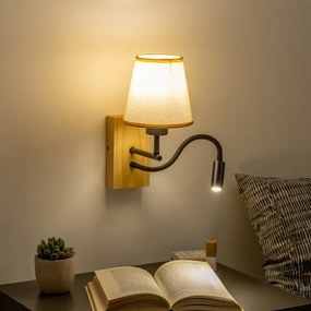 Brilagi - LED Fali lámpa NUBILA WOOD 1xE27/25W/230V +LED/3W tölgy/világosbarna