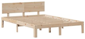 tömör fenyőfa könyvespolcos ágy matrac nélkül 150 x 200 cm