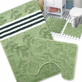 Fürdőszobaszőnyeg Szett Csúszásgátló 2 Részes Zöld 50X80 Szőnyeg