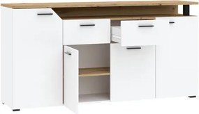ARVO 4 ajtós, 2 fiókos komód | Fehér/artisan tölgy