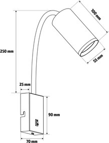 Brilagi - Állítható fali lámpa SELE 1xGU10/30W/230V fehér/tölgy dekor