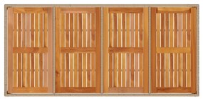 bézs polyrattan és akácfa kerti asztal 190 x 90 x 75 cm