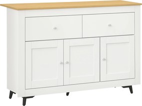 HOMCOM Konyhai Különbözőbútor 2 Fiókkal, 3 Ajtóval és Állítható Polccal, Konyha és Nappali, 117x35x80 cm, Fehér | Aosom