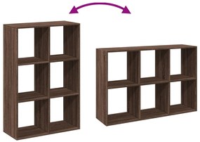 barna tölgy szerelt fa elválasztó könyvespolc 69,5x29x103,5 cm