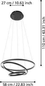 Eglo LOBINERO-Z 900479 Függőlámpa 1x43,2W/LED 3000-6500K 6000LM IP20