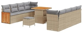 Kerti Kanapé Szett 11 pcs Beige és világosszürke