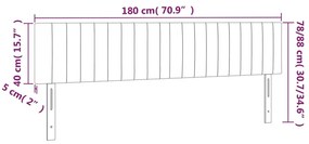 sötétszürke szövet LED-es fejtámla 180x5x78/88 cm