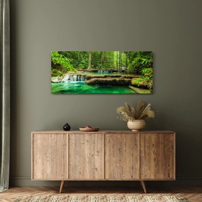 Kép - Erawan vízesés Kanchanaburiban, Thaiföldön (120x50 cm)