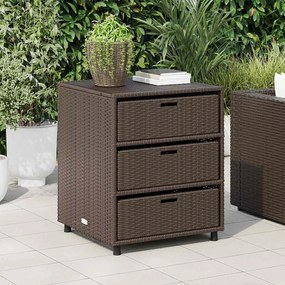 vidaXL barna polyrattan kerti tárolószekrény 55 x 59 x 69 cm