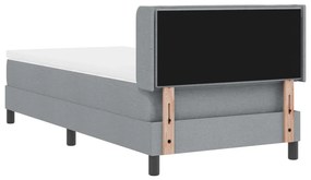 Boxspring Ágy Mattal, Világosszürke, 80x200 cm, Szövet