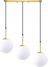Függő Lámpa Hosszúkás Tejgömbök Fehér Arany 3 APP655