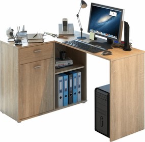 Sarok PC asztal, tölgy sonoma, KALIMERO