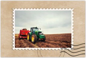 Poszterek 90x60 Traktor szántás mező farmer