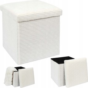 Boxy puff tároló krém kordbársony ülőke nappali tárolóval