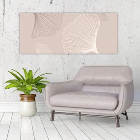 Kép - Bézs színű levelek N⁰6 (120x50 cm)