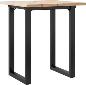 vidaXL tömör fenyőfa és acél étkezőasztal O-vázzal 70x70x75,5 cm