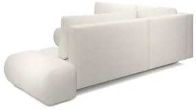 ALMADA kihúzható jobb oldali L alakú kárpitozott sarokkanapé tárolóval, bézs