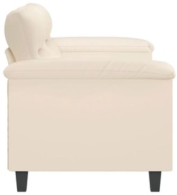 kétszemélyes bézs mikroszálas szövetkanapé 140 cm