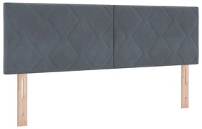 Boxspring ágy Matracokkal Sötét Szürke 160x200 cm Bársony